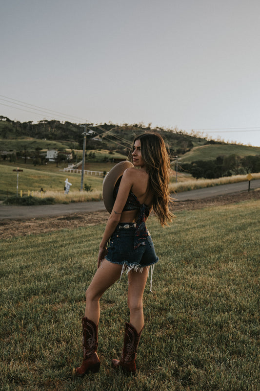 Paisley Blue Top